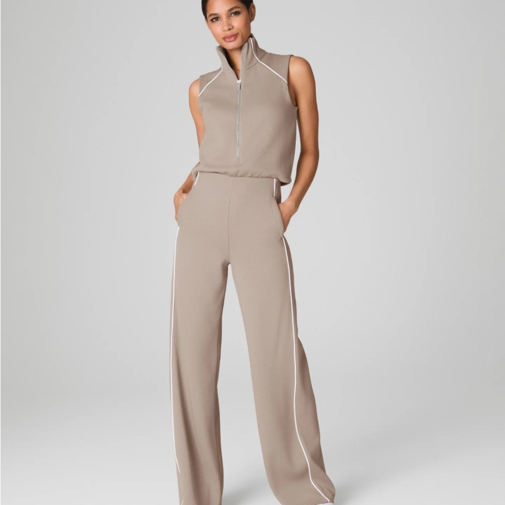 SPANX Beige Jumpsuit with White Accents